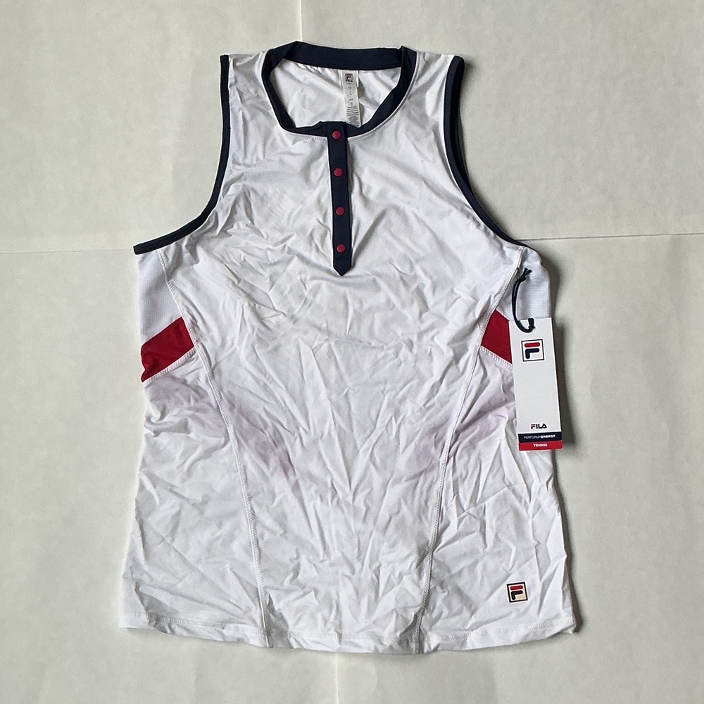 Fila Women’s White and Red Tank Top